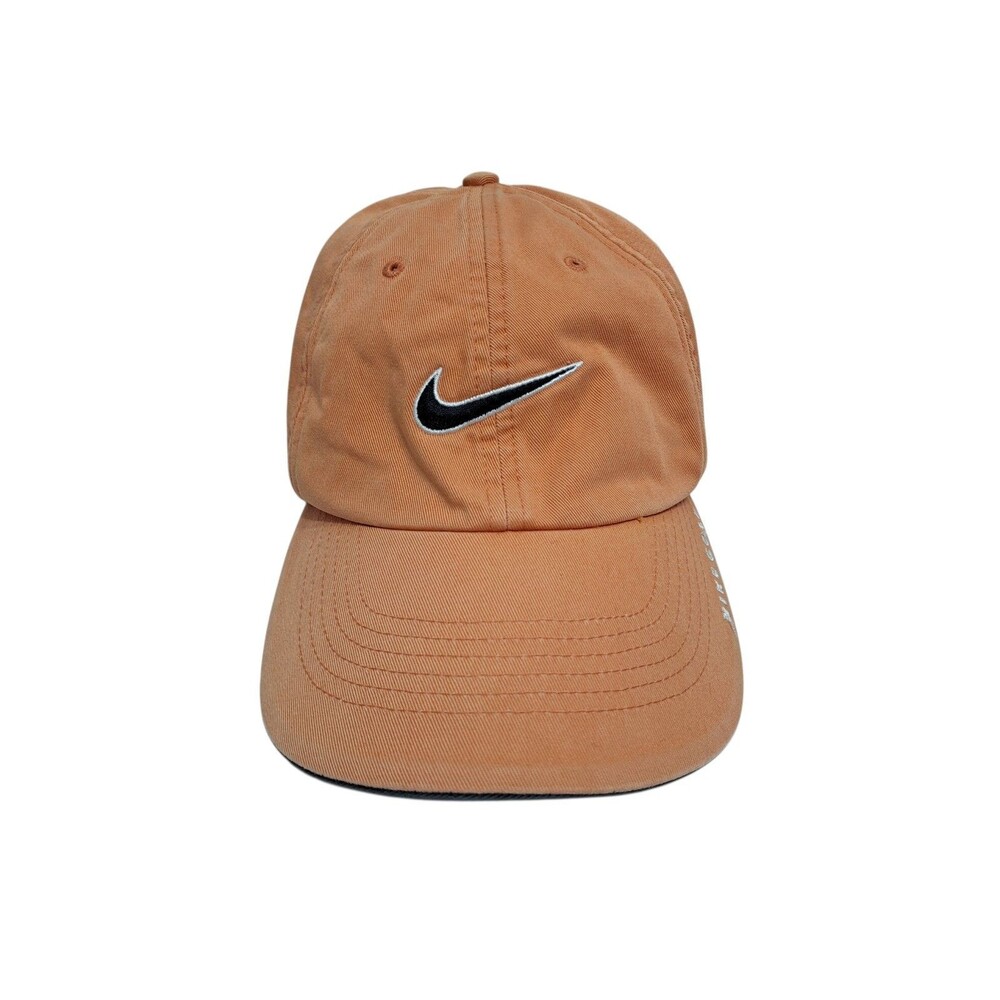 Nike Golf Logo Hat Cap Strapback Orange Club Hat Adjustable Distressed Faded